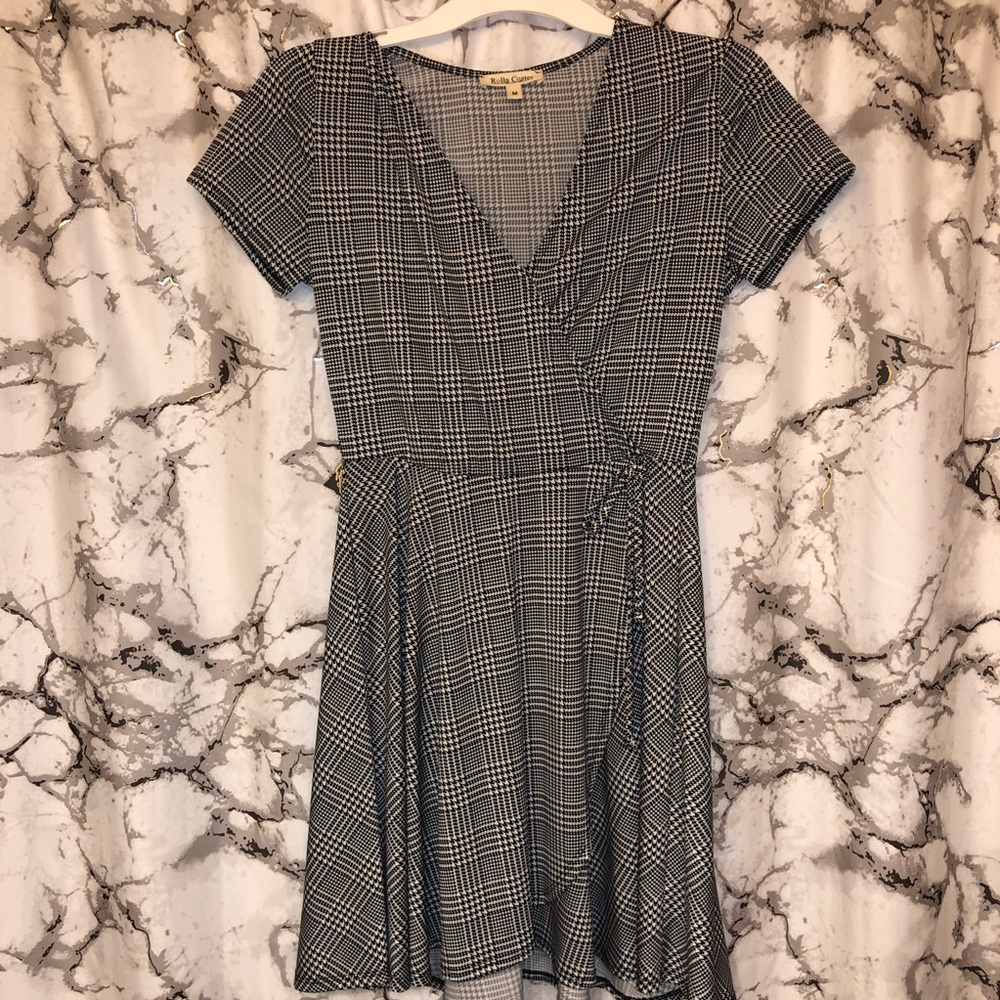 Black and white plaid dress